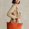 Sunset Orange Ralph Lauren Vändbar läder Medium Bellport Tygväskor för kvinnor Sunset Orange Ralph Lauren Vändbar läder Medium Bellport Tygväskor för kvinnor