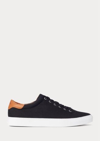 Svart/brun Ralph Lauren Jermain Pique Sneakers för män