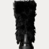Svart dam Ralph Lauren Celia Shearling & Stövlar i polerat läder Svart dam Ralph Lauren Celia Shearling & Stövlar i polerat läder