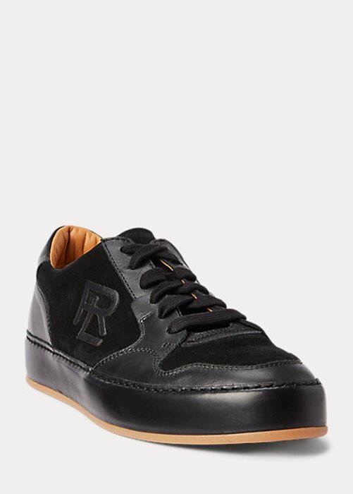 Svart dam Ralph Lauren Jinett Mocka & Läder Low-Top Sneakers Svart dam Ralph Lauren Jinett Mocka & Läder Low-Top Sneakers