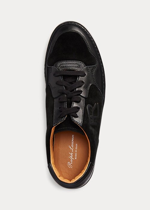 Svart dam Ralph Lauren Jinett Mocka & Läder Low-Top Sneakers Svart dam Ralph Lauren Jinett Mocka & Läder Low-Top Sneakers