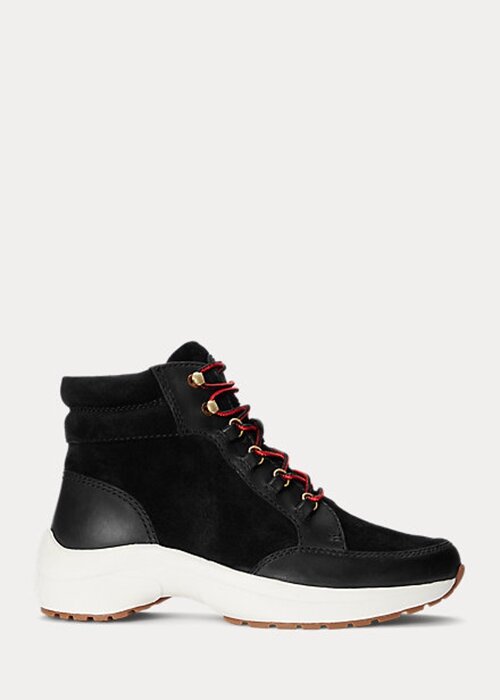 Svart dam Ralph Lauren Rylee Mocka & High-Top Sneakers i läder Svart dam Ralph Lauren Rylee Mocka & High-Top Sneakers i läder