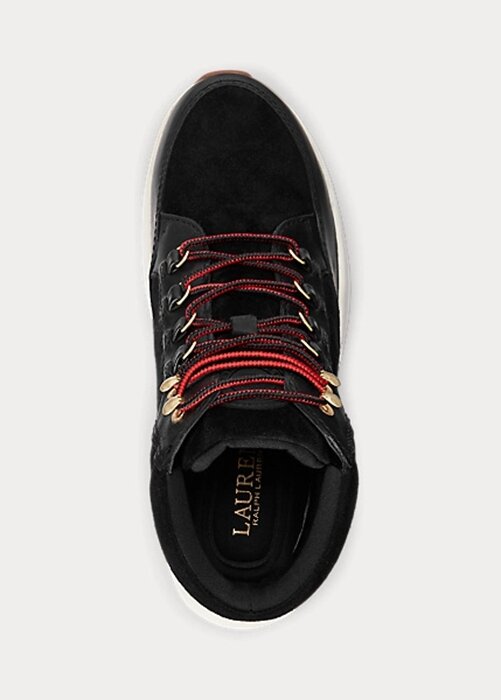 Svart dam Ralph Lauren Rylee Mocka & High-Top Sneakers i läder Svart dam Ralph Lauren Rylee Mocka & High-Top Sneakers i läder