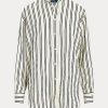 Svart/gräddfärgad dam Ralph Lauren Oversize randiga satinskjortor Svart/gräddfärgad dam Ralph Lauren Oversize randiga satinskjortor