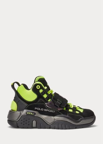 Svart/gul herr Ralph Lauren PS100 High-Top Sneakers