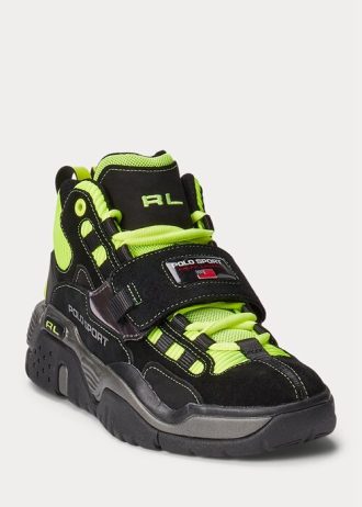 Svart/gul herr Ralph Lauren PS100 High-Top Sneakers