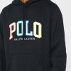 Svart luvtröja med Ralph Lauren logotyp för män Svart luvtröja med Ralph Lauren logotyp för män