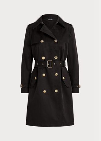 Svart Ralph Lauren dubbelknäppt bomullsblandning för kvinnor Svart Ralph Lauren dubbelknäppt bomullsblandning för kvinnor