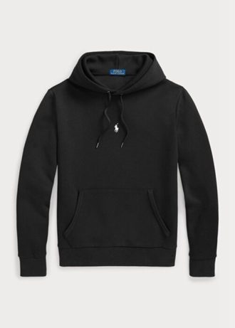 Svart Ralph Lauren dubbelstickad luvtröja för män Svart Ralph Lauren dubbelstickad luvtröja för män