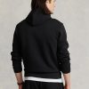 Svart Ralph Lauren dubbelstickad luvtröja för män Svart Ralph Lauren dubbelstickad luvtröja för män
