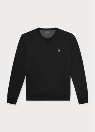 Svart Ralph Lauren dubbelstickad tröja för män