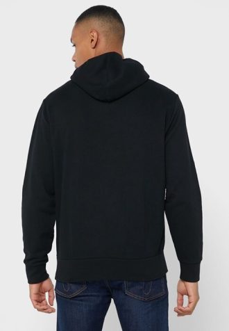 Svart Ralph Lauren grafisk huvtröja för män
