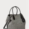 Svart Ralph Lauren Houndstooth Medium Bellport handväska för kvinnor Svart Ralph Lauren Houndstooth Medium Bellport handväska för kvinnor