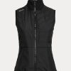 Svart Ralph Lauren Hybrid Mockneck dragkedja för kvinnor