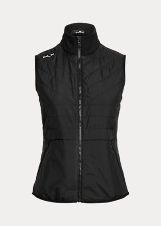 Svart Ralph Lauren Hybrid Mockneck dragkedja för kvinnor