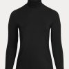 Svart Ralph Lauren Jersey-tröja med turtleneck för kvinnor Svart Ralph Lauren Jersey-tröja med turtleneck för kvinnor