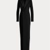 Svart Ralph Lauren Kristian Silk Cady Klänning för kvinnor Svart Ralph Lauren Kristian Silk Cady Klänning för kvinnor