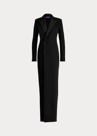 Svart Ralph Lauren Kristian Silk Cady Klänning för kvinnor