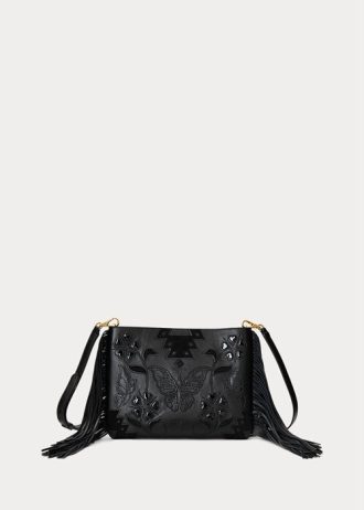 Svart Ralph Lauren Läder Medium Elaina Crossbody-väskor för kvinnor Svart Ralph Lauren Läder Medium Elaina Crossbody-väskor för kvinnor