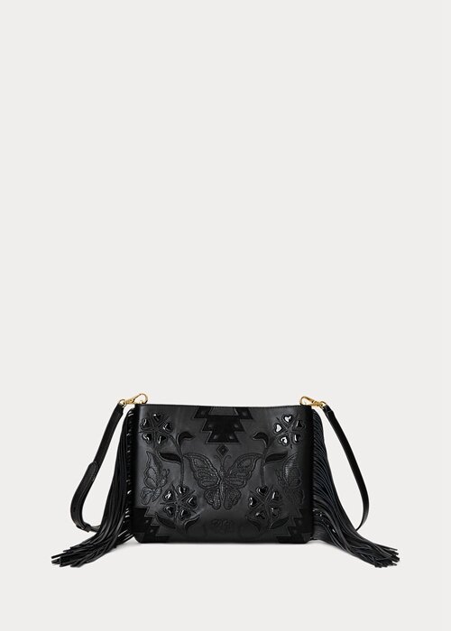 Svart Ralph Lauren Läder Medium Elaina Crossbody-väskor för kvinnor Svart Ralph Lauren Läder Medium Elaina Crossbody-väskor för kvinnor
