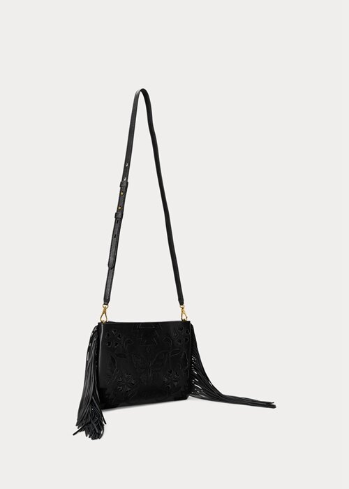 Svart Ralph Lauren Läder Medium Elaina Crossbody-väskor för kvinnor Svart Ralph Lauren Läder Medium Elaina Crossbody-väskor för kvinnor