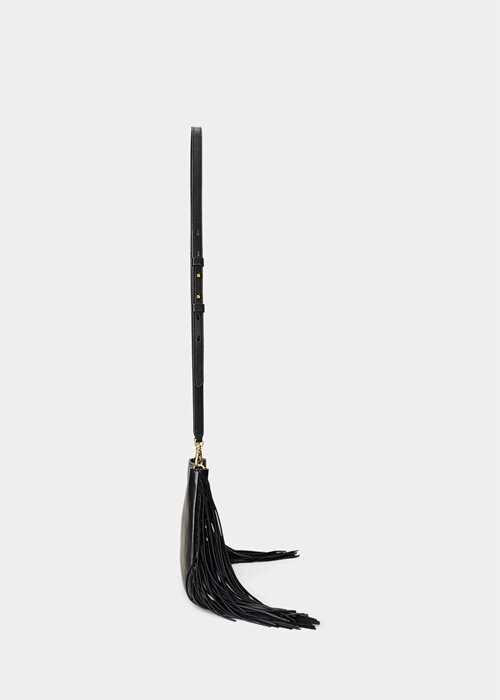 Svart Ralph Lauren Läder Medium Elaina Crossbody-väskor för kvinnor Svart Ralph Lauren Läder Medium Elaina Crossbody-väskor för kvinnor