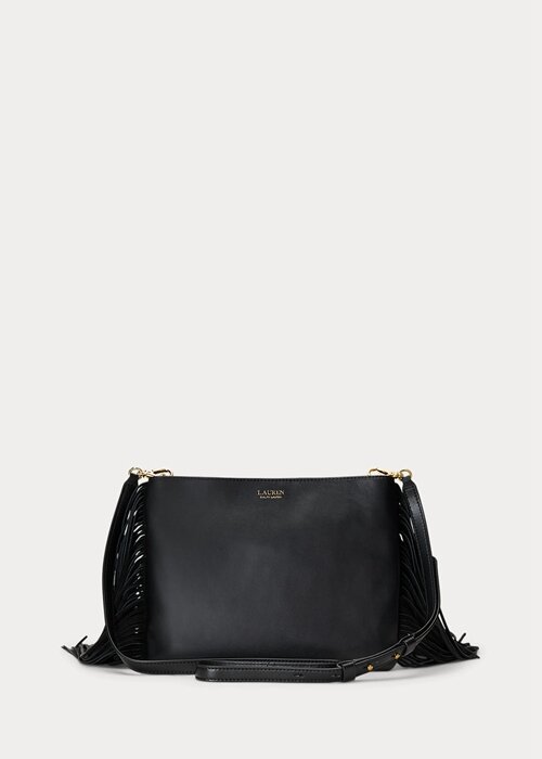 Svart Ralph Lauren Läder Medium Elaina Crossbody-väskor för kvinnor Svart Ralph Lauren Läder Medium Elaina Crossbody-väskor för kvinnor