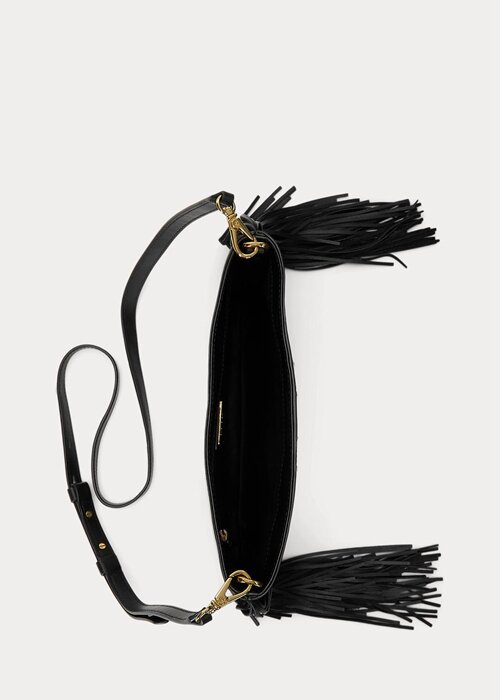 Svart Ralph Lauren Läder Medium Elaina Crossbody-väskor för kvinnor Svart Ralph Lauren Läder Medium Elaina Crossbody-väskor för kvinnor