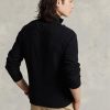 Svart Ralph Lauren Mesh-stickad bomullströja med kvarts dragkedja för män Svart Ralph Lauren Mesh-stickad bomullströja med kvarts dragkedja för män