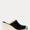 Svart Ralph Lauren Pennie Mocka Espadrille för kvinnor Svart Ralph Lauren Pennie Mocka Espadrille för kvinnor