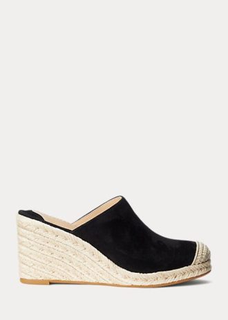 Svart Ralph Lauren Pennie Mocka Espadrille för kvinnor