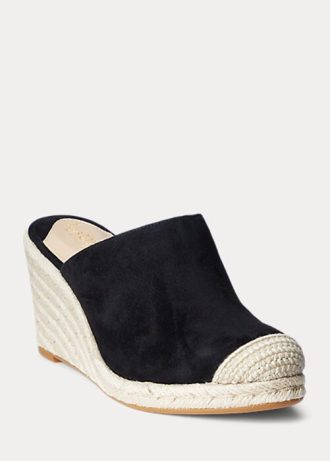 Svart Ralph Lauren Pennie Mocka Espadrille för kvinnor
