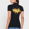 Svart Ralph Lauren Pikétröja med knappdetaljer för kvinnor Svart Ralph Lauren Pikétröja med knappdetaljer för kvinnor