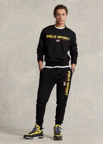 Svart Ralph Lauren Polo sportfleecetröja för män