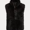 Svart Ralph Lauren Shearling-väst för kvinnor Svart Ralph Lauren Shearling-väst för kvinnor