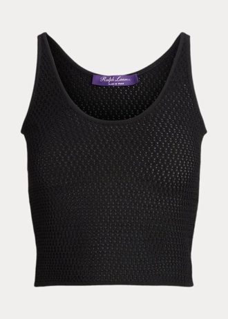 Svart Ralph Lauren Silk Mesh Linne för kvinnor