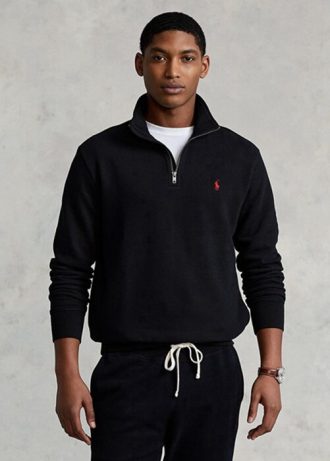 Svart Ralph Lauren The Rl fleecetröja för män