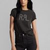 Svart Ralph Lauren-tröja med logotyp bomullströja för kvinnor Svart Ralph Lauren-tröja med logotyp bomullströja för kvinnor