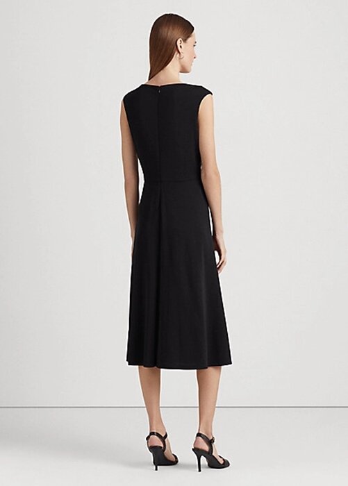 Svart Ralph Lauren Twist-Front Jerseyklänning för kvinnor Svart Ralph Lauren Twist-Front Jerseyklänning för kvinnor