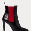 Svart/röd dam Ralph Lauren Zoie Calfskinie boots Svart/röd dam Ralph Lauren Zoie Calfskinie boots