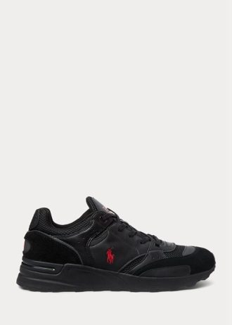 Svart / Röd Ralph Lauren Trackster 200 Sneakers för män