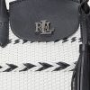 Svart/snövit dam Ralph Lauren geomotiv vävt läder stora Perri tygväskor
