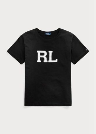 Svart t-shirt med logotyp för Ralph Lauren Rl för kvinnor