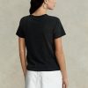 Svart t-shirt med logotyp för Ralph Lauren Rl för kvinnor Svart t-shirt med logotyp för Ralph Lauren Rl för kvinnor