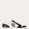 Svart/vit dam Ralph Lauren Jinett färgblockerade low-top sneakers Svart/vit dam Ralph Lauren Jinett färgblockerade low-top sneakers