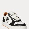 Svart/vit dam Ralph Lauren Jinett färgblockerade low-top sneakers Svart/vit dam Ralph Lauren Jinett färgblockerade low-top sneakers