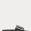 Svart/vit herr Ralph Lauren Logo tofflor Svart/vit herr Ralph Lauren Logo tofflor