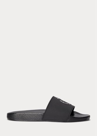 Svart/vit herr Ralph Lauren Logo tofflor