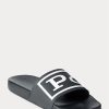 Svart/vit herr Ralph Lauren Logo tofflor Svart/vit herr Ralph Lauren Logo tofflor