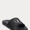 Svart/vit herr Ralph Lauren Logo tofflor Svart/vit herr Ralph Lauren Logo tofflor